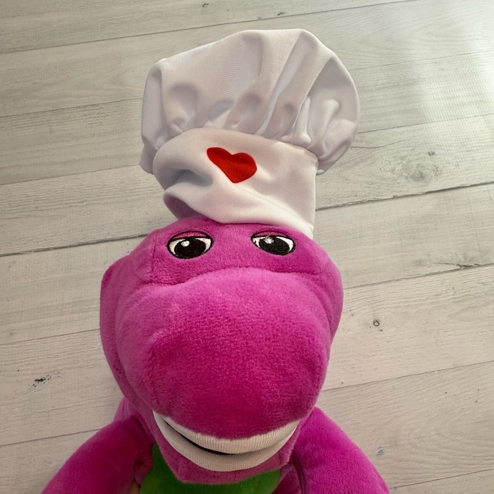 Barney the dinosaur chef plush fisher price 2017